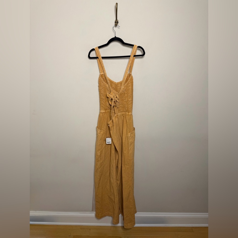 Free People Forever and Always Ruched One Piece Jumpsuit in Melo Pearl - Picture 7 of 8